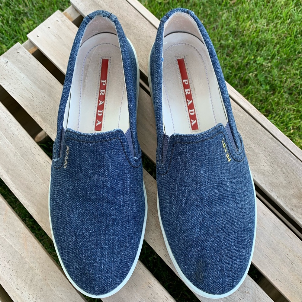 🔥PRADA Denim Slip-On Sneakers🔥 37.5 - Picture 9 of 13